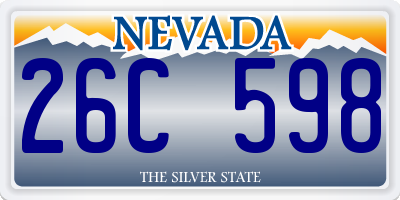 NV license plate 26C598