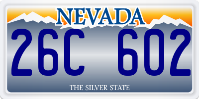 NV license plate 26C602