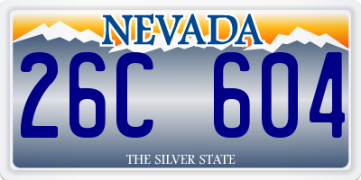 NV license plate 26C604