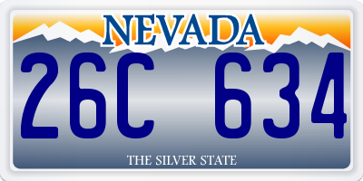 NV license plate 26C634