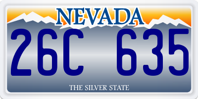 NV license plate 26C635