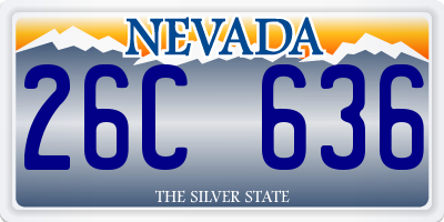 NV license plate 26C636