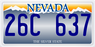 NV license plate 26C637