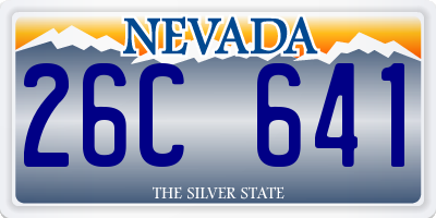 NV license plate 26C641