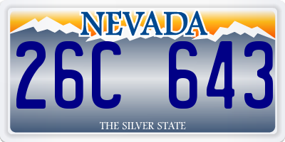 NV license plate 26C643