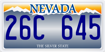 NV license plate 26C645