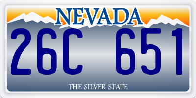 NV license plate 26C651