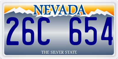 NV license plate 26C654