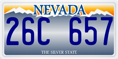 NV license plate 26C657