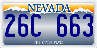 NV license plate 26C663