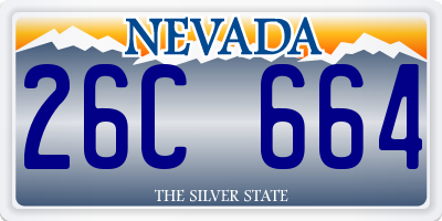 NV license plate 26C664