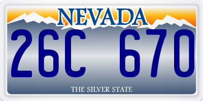 NV license plate 26C670