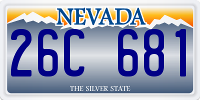 NV license plate 26C681