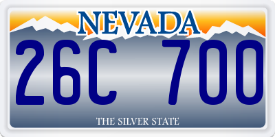 NV license plate 26C700