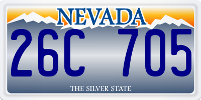 NV license plate 26C705