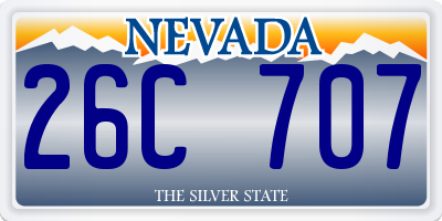 NV license plate 26C707