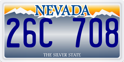 NV license plate 26C708