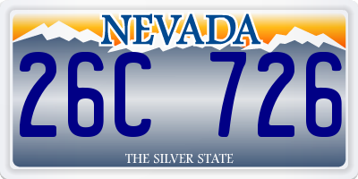 NV license plate 26C726