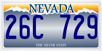 NV license plate 26C729