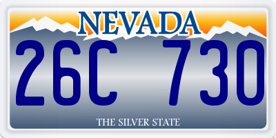 NV license plate 26C730