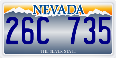 NV license plate 26C735