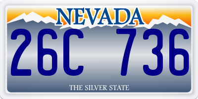 NV license plate 26C736
