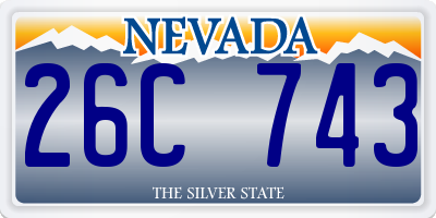 NV license plate 26C743