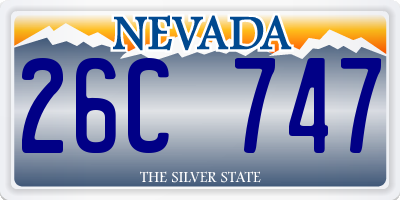 NV license plate 26C747
