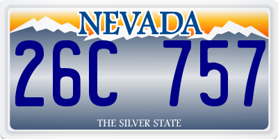 NV license plate 26C757