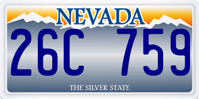 NV license plate 26C759