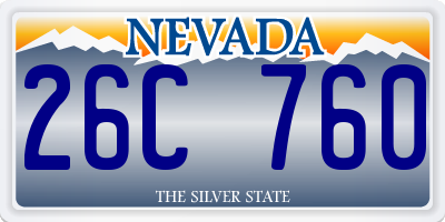 NV license plate 26C760