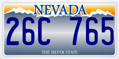 NV license plate 26C765
