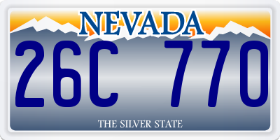 NV license plate 26C770