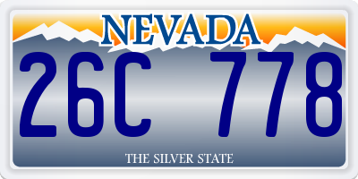 NV license plate 26C778