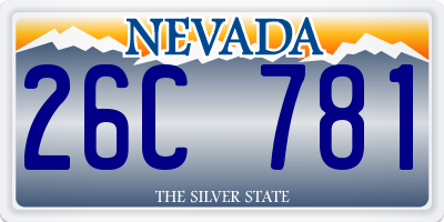 NV license plate 26C781