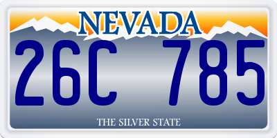NV license plate 26C785