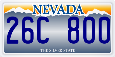 NV license plate 26C800