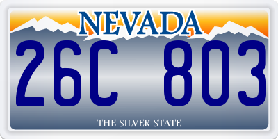 NV license plate 26C803