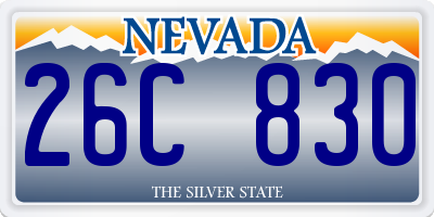 NV license plate 26C830