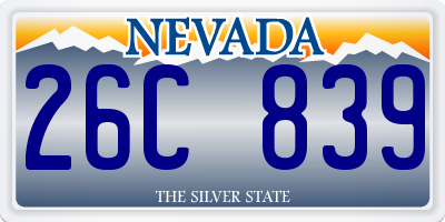 NV license plate 26C839