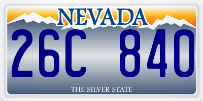 NV license plate 26C840