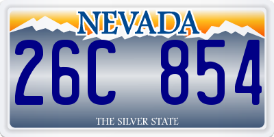 NV license plate 26C854