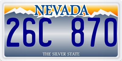 NV license plate 26C870