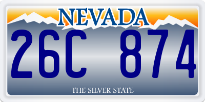 NV license plate 26C874