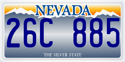 NV license plate 26C885