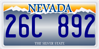 NV license plate 26C892