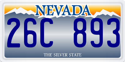 NV license plate 26C893