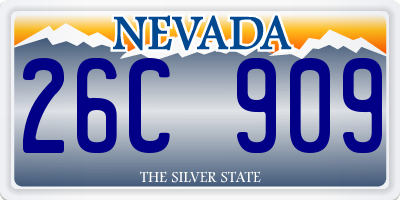 NV license plate 26C909