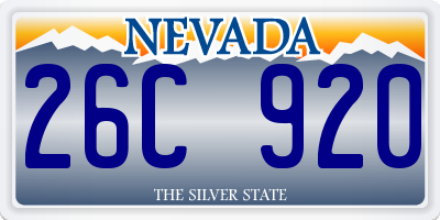 NV license plate 26C920