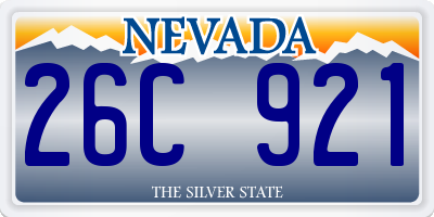 NV license plate 26C921